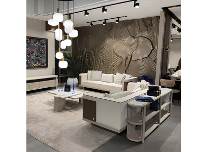 Weiße Couchgarnitur Designer Textilsofas Robuster Couchtisch 3tlg
