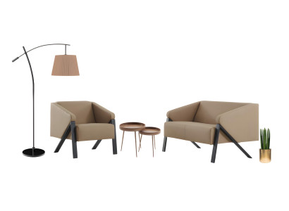 Exklusive Beige Couchgarnitur Designer Ledersofa 2x Polstersessel
