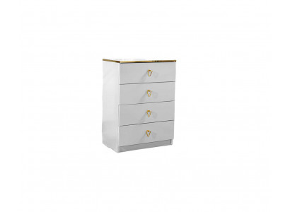 Weiße 4-Schubladen Kommode Stilvolle Schlafzimmer Holzkommode Möbel