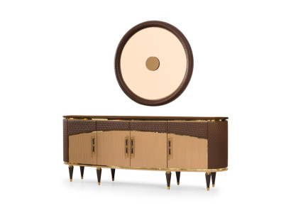 Exklusives Sideboard Stilvolle Wohnzimmer Anrichte Edle Holzkommode