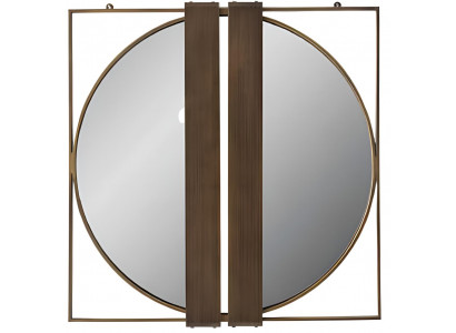 Stilvoller Runder Wandspiegel Designer Metalleinsätze Moderner Stil