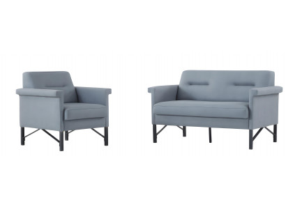 Schicke Bürogarnitur 2x Ledersessel Designer 2-Sitzer Couch 3-tlg