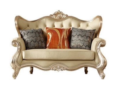 Chesterfield Klassisches Beiges Sofa Stilvoller 2-Sitzer Komfortsofa