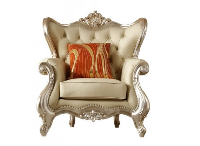 Beiger Chesterfield Sessel Klassische Wohnzimmer Kunstleder Möbel