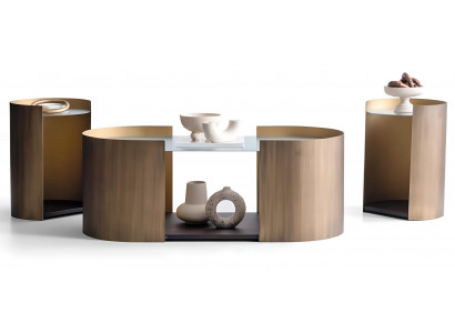 Stilvoller Wohnzimmer-Set Designer Couchtisch 2x Beistelltische