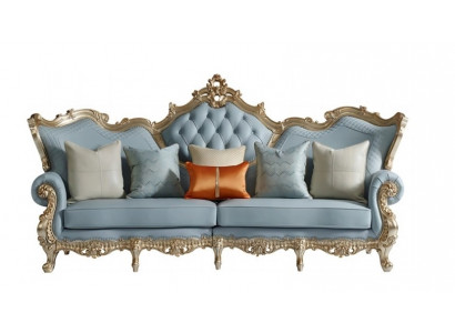 Blaue Chesterfield Klassische Couch Robuste Wohnzimmer Sitzsofa