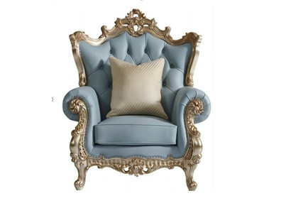 Blauer Klassischer Chesterfield Sessel Wohnzimmer Polstersessel