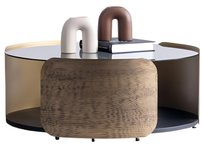 Braun-Schwarzer Couchtisch Wohnzimmer Tische Designer Holztische