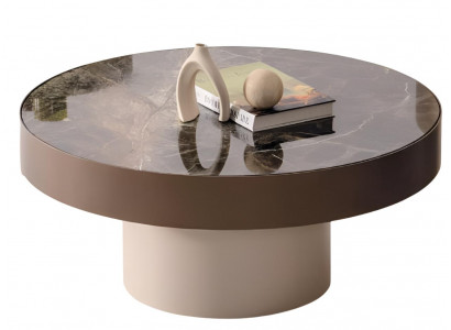 Stilvoller Runder Couchtisch Designer Marmortisch Beistelltische