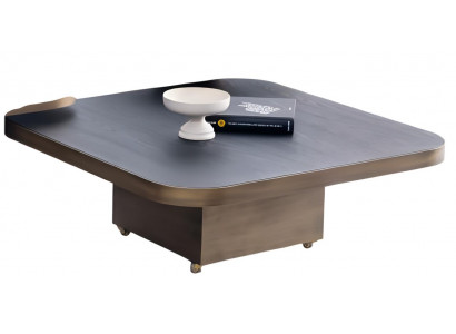 Moderner Wohnzimmer Couchtisch Designer Metallrahmen Holzplatte