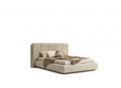 Stilvolles Beige Bett – Modernes Design mit hoher Stabilität