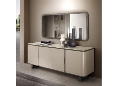 Beiges Modernes Sideboard Luxuriöse Wohnzimmer Anrichte Spiegel