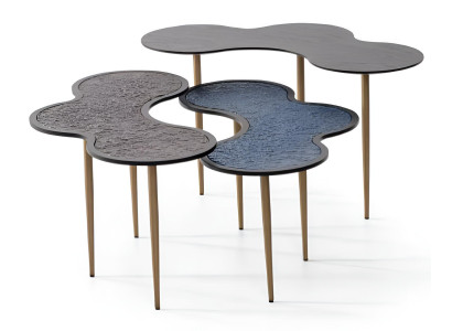 Einzigartiger Couchtisch Set Designer Metalltisch 2x Beistelltische