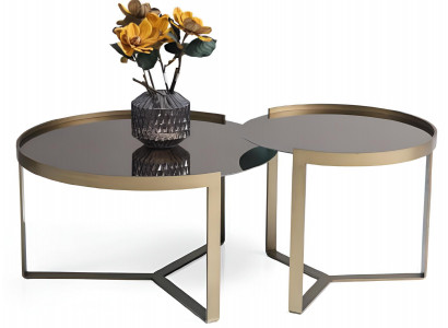 Moderne Couchtisch Garnitur Stilvoller Beistelltisch Metallrahmen