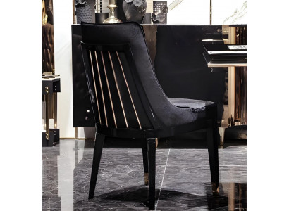 Schwarzer Polsterstuhl Designer Samtstühle Wohnzimmer Sitzstühle