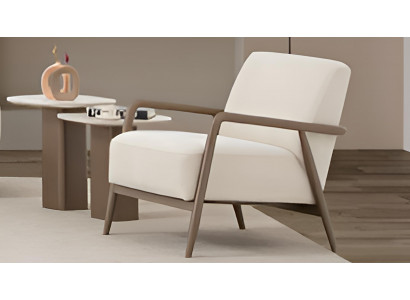 Weißes Wohnzimmer-Set – Bequemer Sessel und Runde Beistelltische für Ihr Zuhause