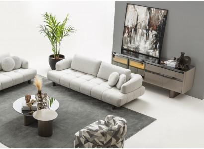 4-tlg. Wohnzimmer-Set 4-Sitzer Couchtisch Beistell- & Konsolentisch