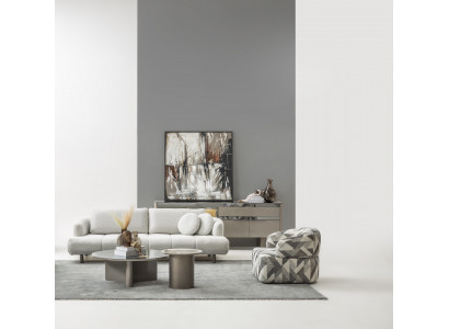 Komplettes Wohnzimmer-Set: 4-Sitzer Sessel Couch- & Beistelltisch
