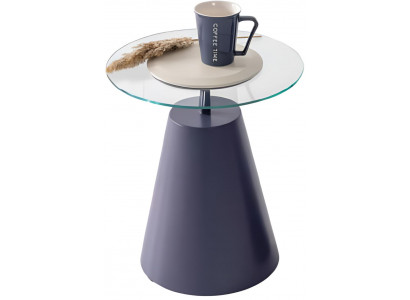 Stilvoller Wohnzimmer Blauer Beistelltisch Edle Glasplatte Tische