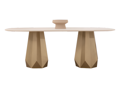 Beiger Holz-Esstisch – Designer-Tisch für Esszimmer und Küche