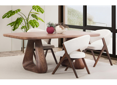 Beige Stoffstühle Esszimmermöbel Holzfüße Exklusives Stuhl-Set