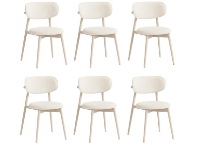 Elegantes Weißes Stuhl-Set Designer Polsterstühle Esszimmerstühle