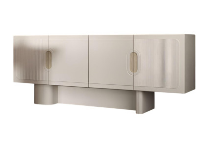 Beiges Wohnzimmer Sideboard Designer Anrichte Holz Robuste Kommode