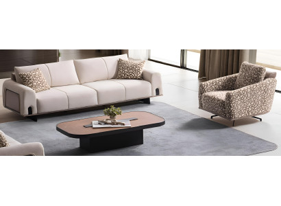 Elegantes 3-Sitzer-Sofa mit passendem Sessel im modernen Design