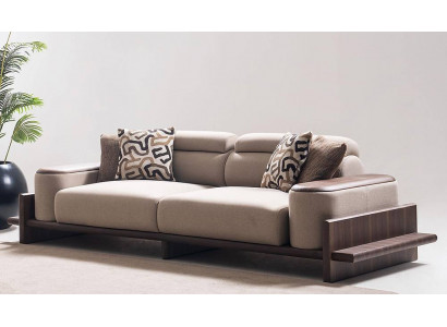 Brauner Moderner 3-Sitzer Wohnzimmer Polstersofa Designer Couch