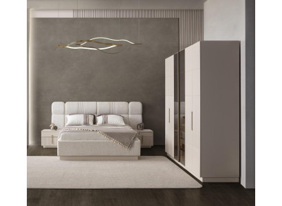 Elegantes Schlafzimmer Set mit Kleiderschrank und Nachtkommoden Hochwertig