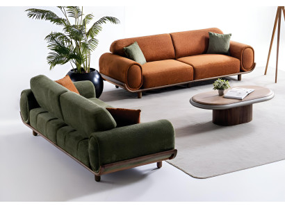 Modernes Wohnzimmer Sofa-Set Designer Polstercouchen 2x 3-Sitzer
