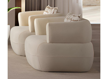 Stilvoller Polstersessel Wohnzimmer Stoffsessel Einzelsessel Möbel