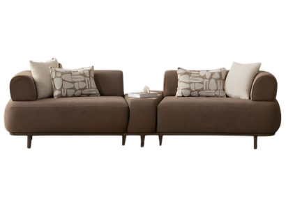 Brauner Wohnzimmer Textil 4-Sitzer Moderne Wohnzimmer Polstersofas
