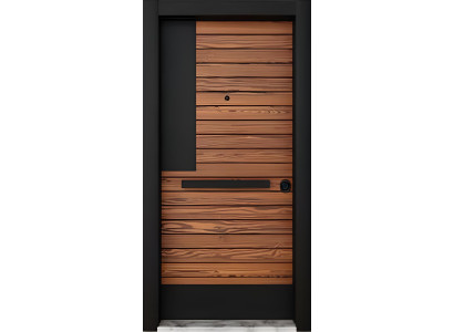 Exklusive Braune Haustür Designer Metalltüren Holz Wohnungstüren