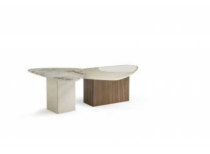 2 tlg Wohnzimmer-Set mit Couchtisch und Beistelltisch modern elegant