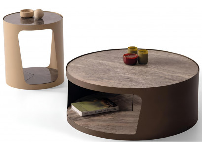Stilvoller Tisch-Set Designer Runder Couchtisch Edler Beistelltisch
