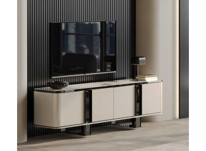 Moderne TV-Konsole mit elegantem Design und stilvollen Türen