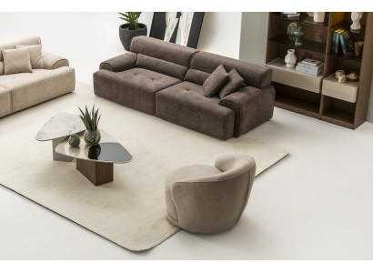 Modernes 4-tlg. Wohnzimmer-Set mit Sofa Sessel und Tischen