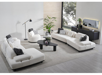 Elegantes Sofas-Set mit schwarzen Kissen und stilvollem Design luxuriöse Möbel