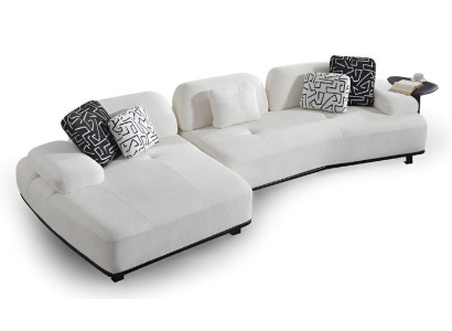 Elegantes weiß Ecksofa mit modernen Kissen luxuriöse Hochwertig  Möbel luxuriöse