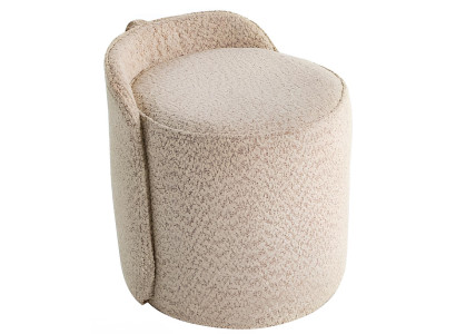 Designer Beiger Rundhocker Textilhocker Wohnzimmer Sitzhocker