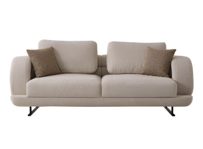 Beiges Sofa im modernen Design mit braunen Kissen für Ihr Wohnzimmer Hochwertig