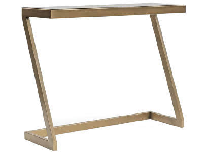 Eleganter Konsolentisch mit goldfarbenem Metallrahmen und Glasplatte