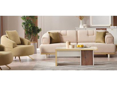 Elegantes Möbelset mit Sofa und Sessel für Gemütlichkeit in Ihrem Zuhause