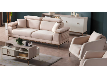 Modernes Set mit einem Dreisitzersofa und Sessel für elegantes Interieur