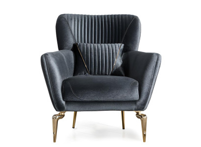 Eleganter Schwarzer Sessel Stilvoller Wohnzimmer Polstersessel