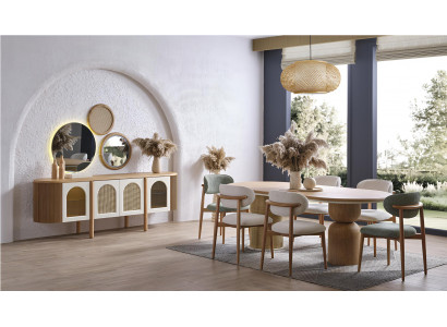 Esstisch mit Stühlen braun elegantes Design für Ihr Zuhause luxuriöse Möbel