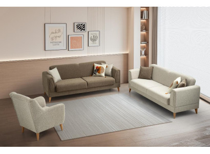 Elegante Sitzgarnitur Designer Wohnzimmer Couchen Edler Sessel 3tlg