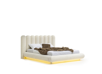 Modernes Doppelbett mit stabilem Rahmen und elegantem Design