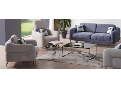 Modernes Set: 1 Sofa mit 3 Sitzen und 2 Sesseln für komfortable Entspannung